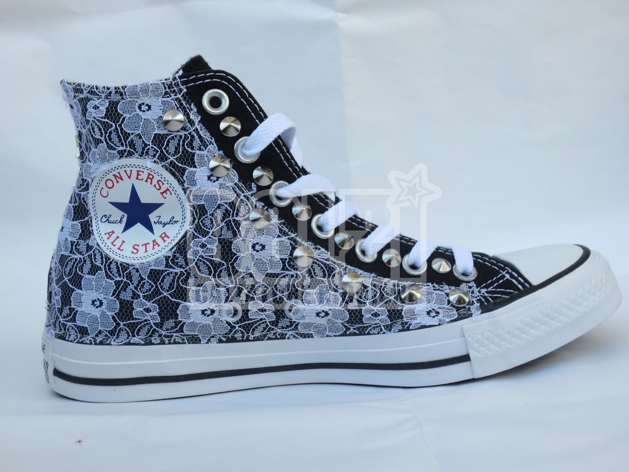 converse in pizzo nere