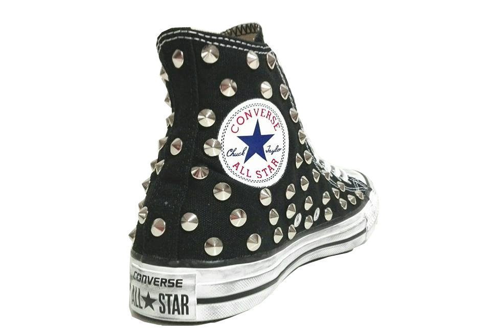 Converse All Star 130 Borchie Personalizzate Nero Black - immagine 2