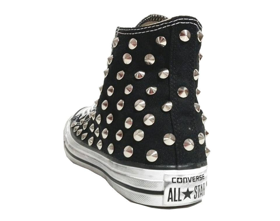 Converse All Star 130 Borchie Personalizzate Nero Black - immagine 3