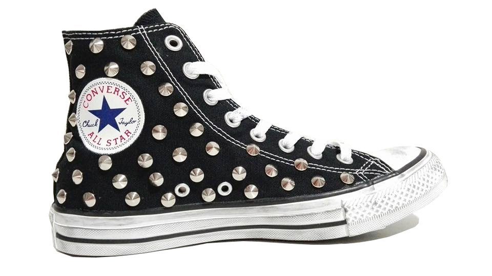Converse All Star 130 Borchie Personalizzate Nero Black - immagine 4