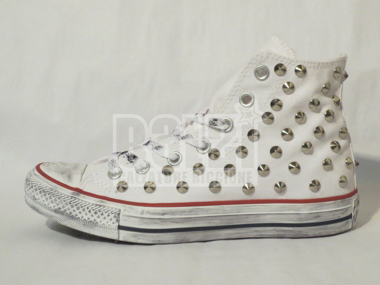 Converse All Star 80 Borchie Personalizzate Bianco - immagine 3