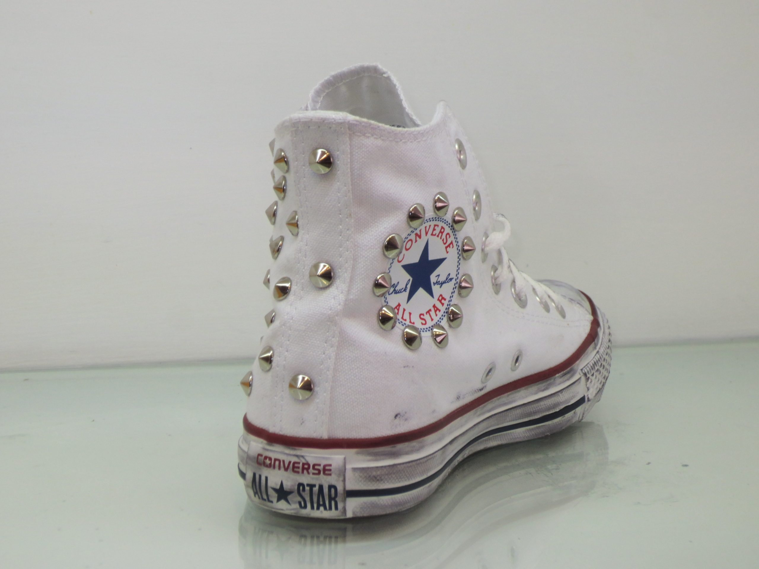 Converse All Star Girologo Borchie Personalizzatr Bianco - immagine 2