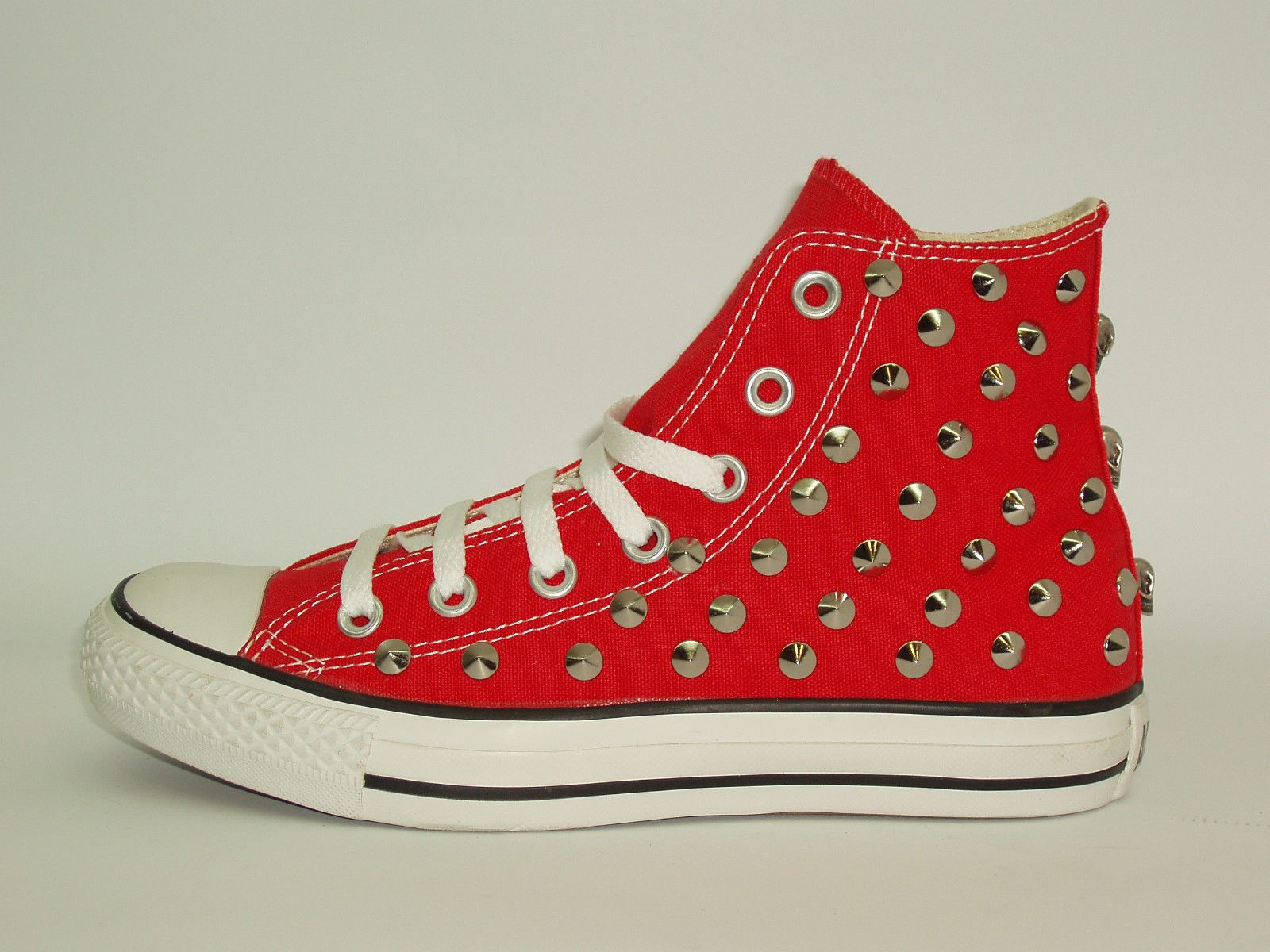 Converse All Star 130 Borchie Personalizzate Teschi Rosse - immagine 2