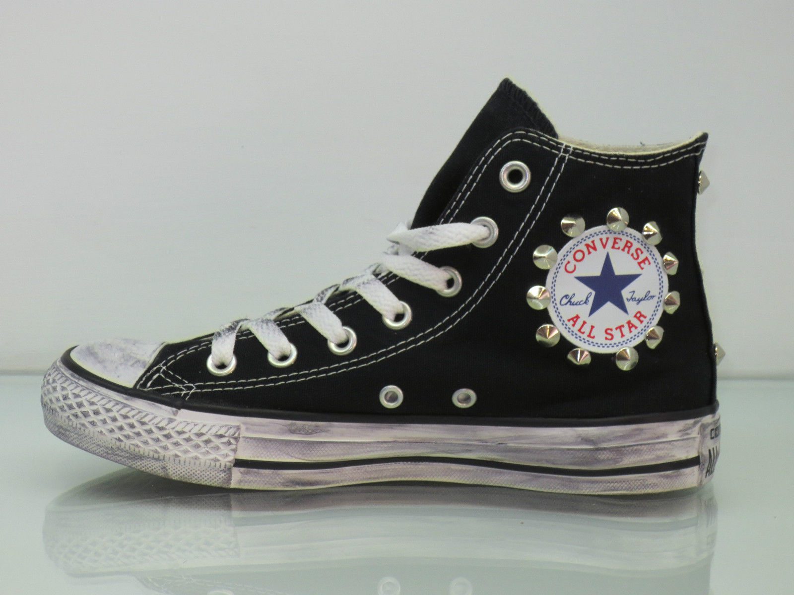 Converse All Star Girologo Borchie Personalizzate Nero Black - immagine 4