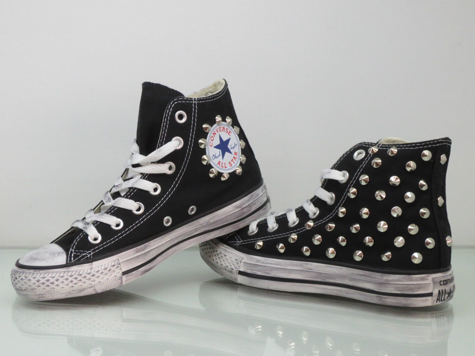 Converse All Star Girologo Borchie Personalizzate Nero Black