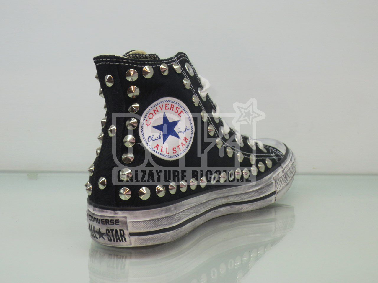 Converse All Star Perimetrro Borchie Personalizzate Nero Black - immagine 3