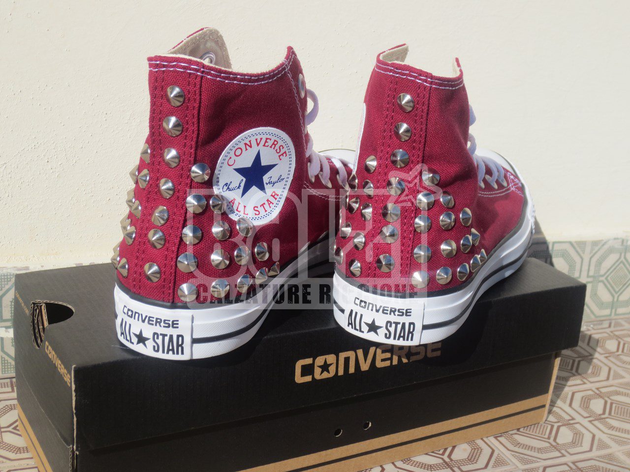 Converse All Star 80 Borchie Personalizzate Tallone Bordo' - immagine 3