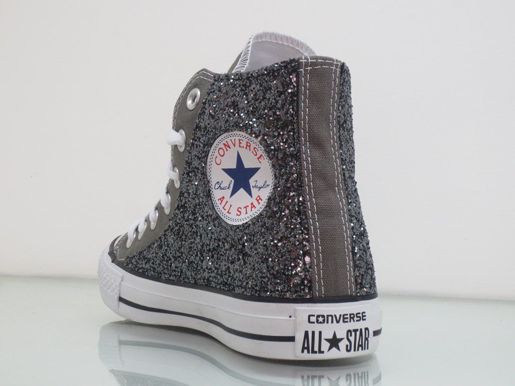 Converse All Star Glitter Canna Personalizzate Grigio - immagine 3
