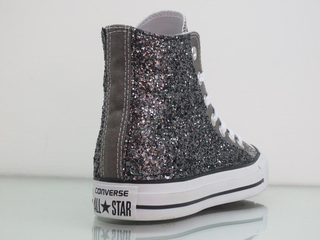 Converse All Star Glitter Canna Personalizzate Grigio - immagine 4