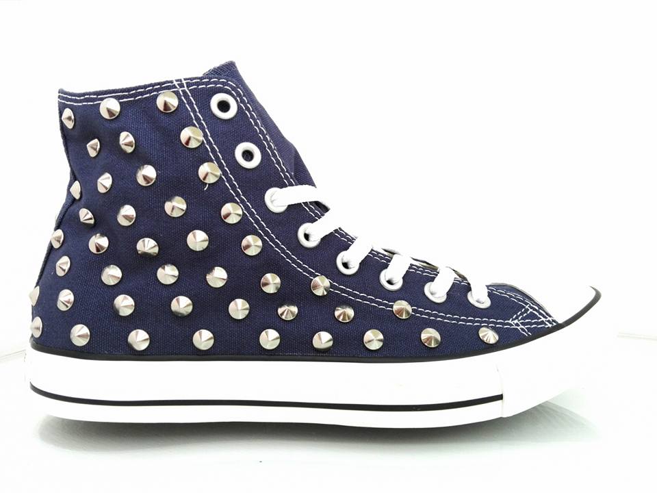 Converse All Star 130 Borchie Personalizzate Blu