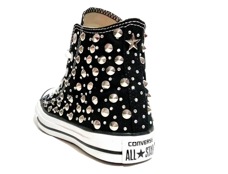 Converse All Star Strass 130 Borchie Personalizzate Nero