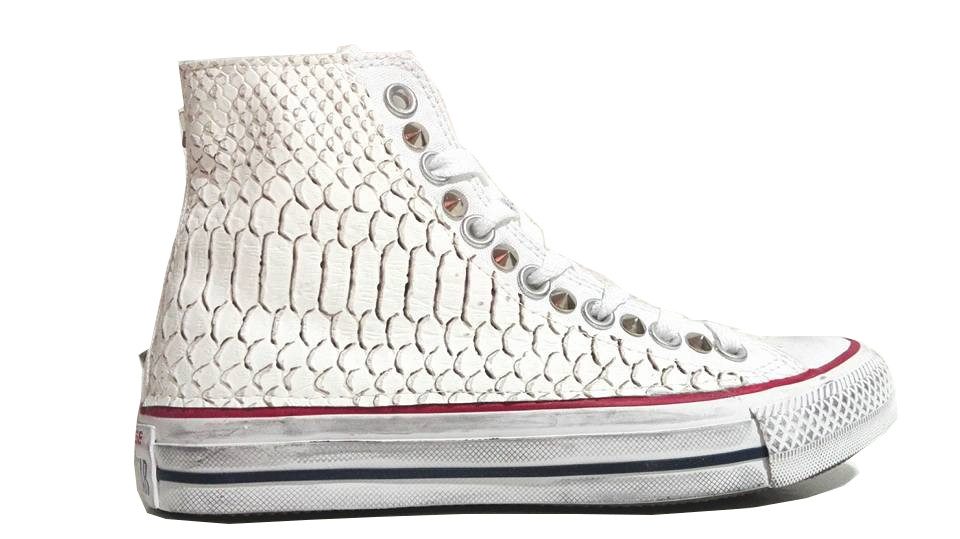 Converse All Star Pitonate Rettile Personalizzate Bianco - immagine 2