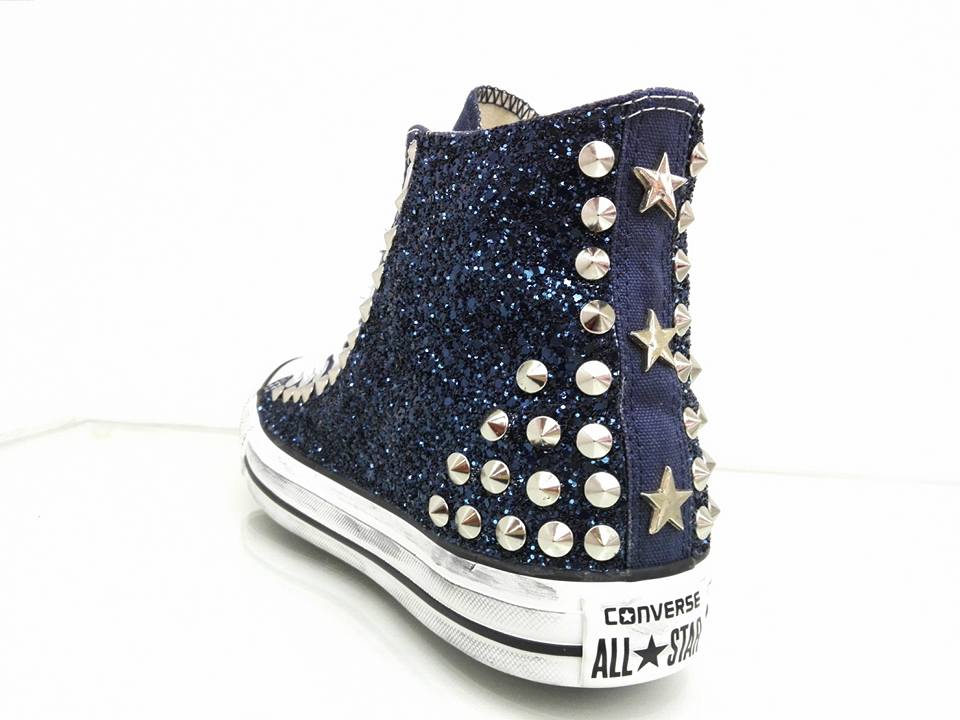 Converse All Star Glitter Blu Personalizzate Blu Navy - immagine 3