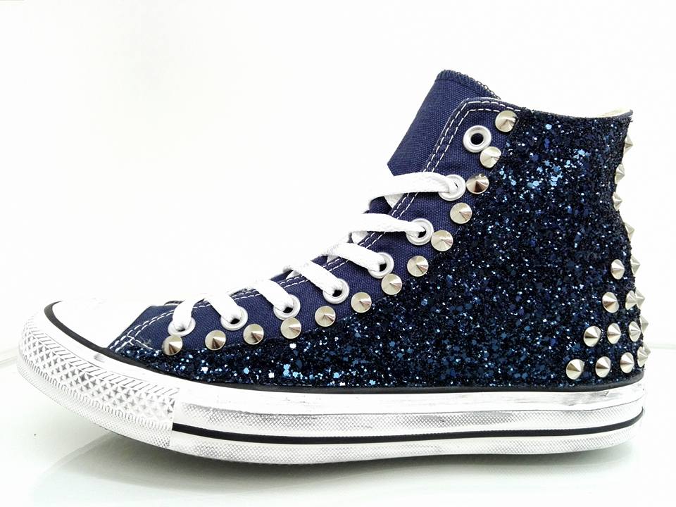 Converse All Star Glitter Blu Personalizzate Blu Navy - immagine 4