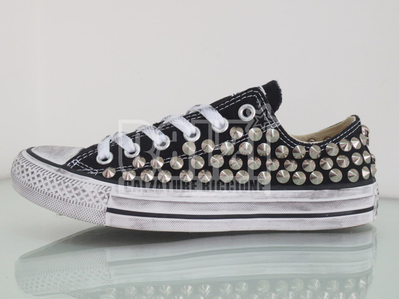 Converse All Star Basse 190 Borchie Personalizzate Nero - immagine 2