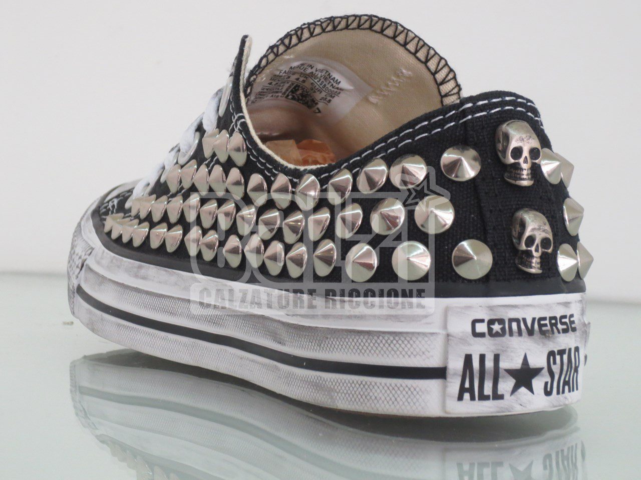 Converse All Star Basse 190 Borchie Personalizzate Nero - immagine 3