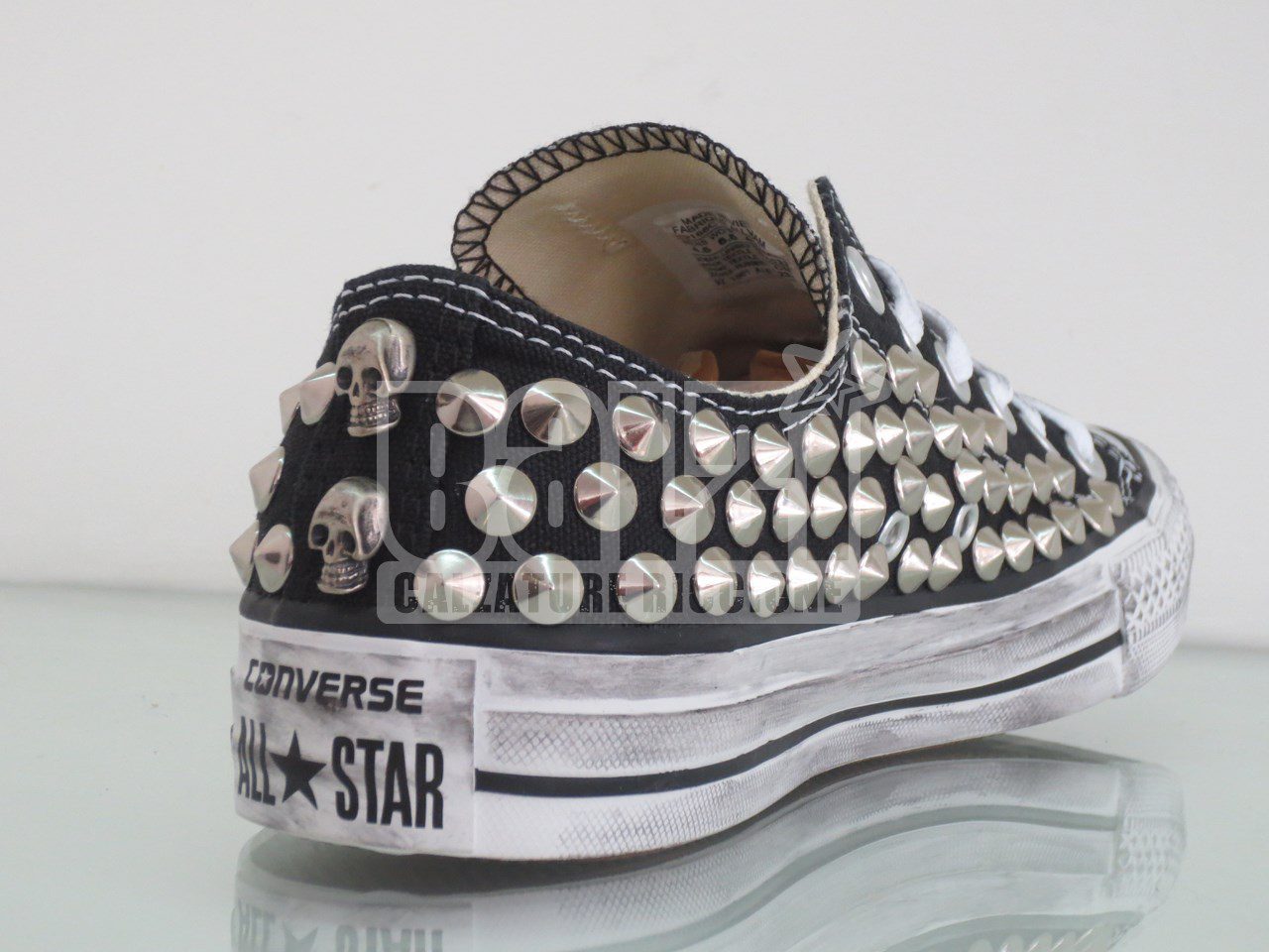 Converse All Star Basse 190 Borchie Personalizzate Nero - immagine 4