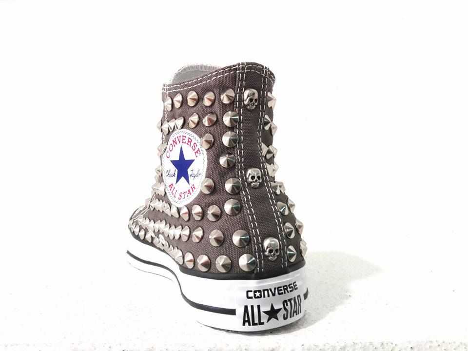 Vendita Online Converse All Star 250 Borchie Teschi Grigio