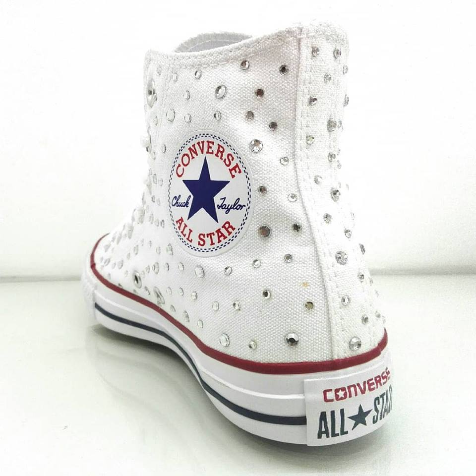 Converse All Star Strass Grandi Personalizzate Bianco Optical White - immagine 3