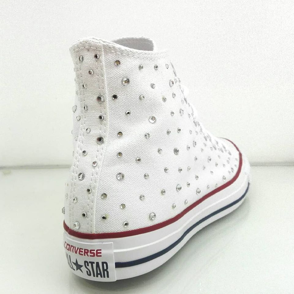 Converse All Star Strass Grandi Personalizzate Bianco Optical White - immagine 4