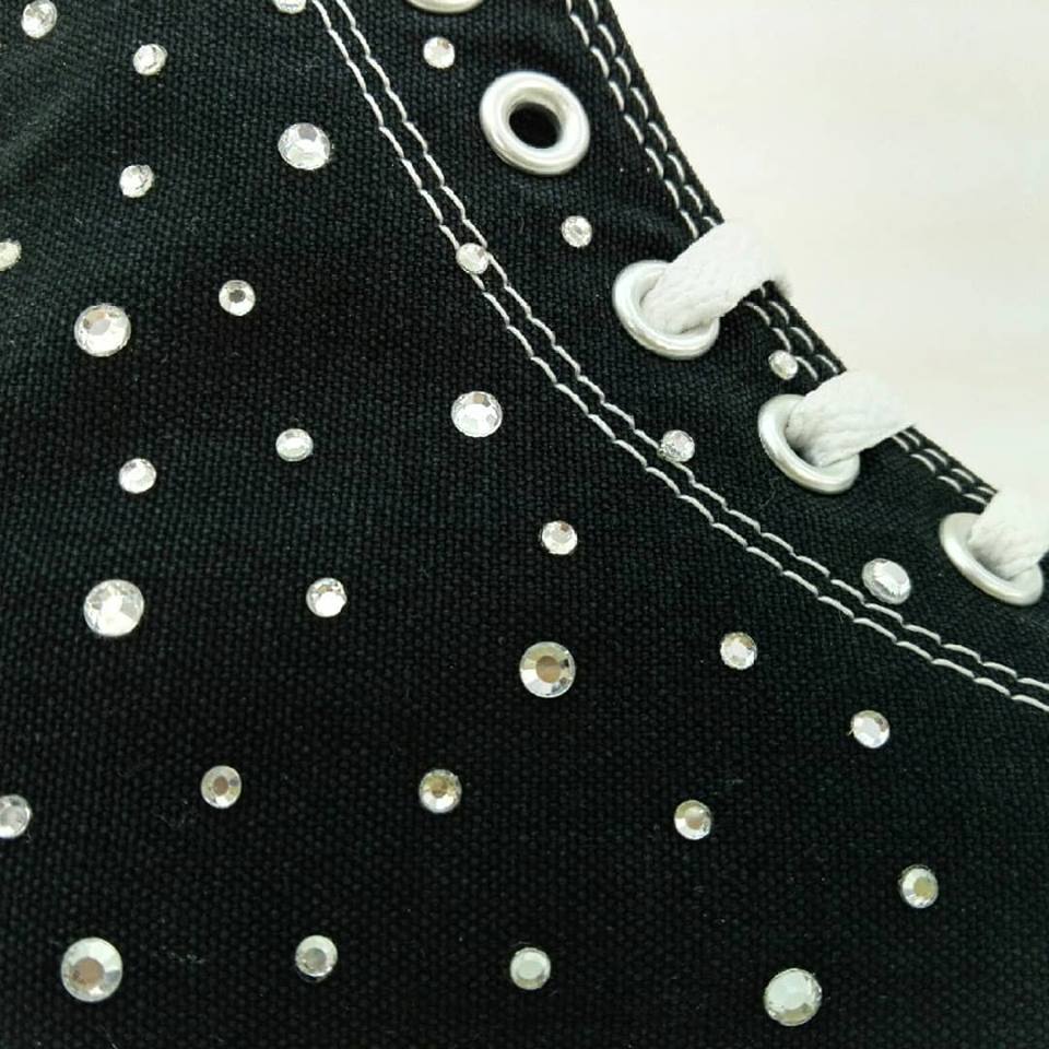 Converse All Star Strass Grandi Personalizzate Nero Black - immagine 2