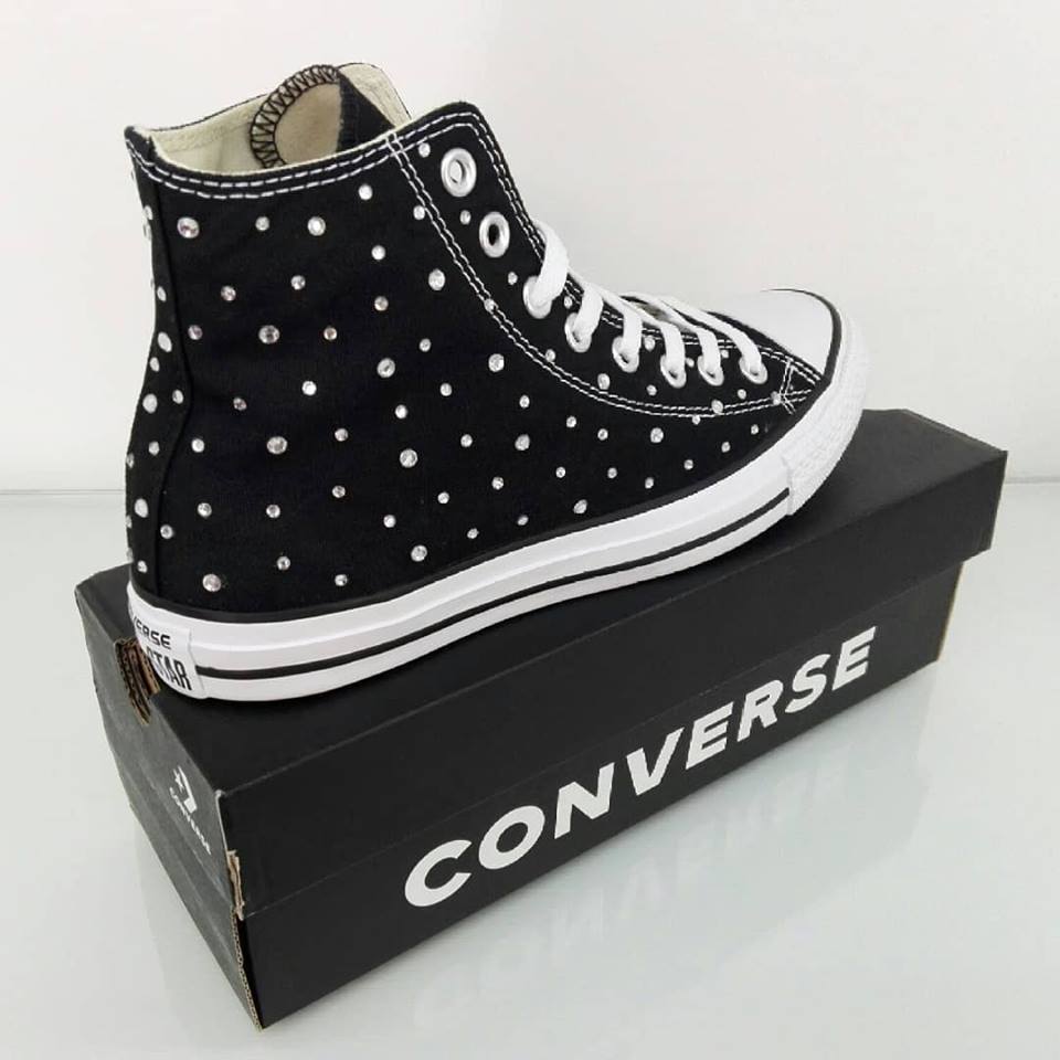 Converse All Star Strass Grandi Personalizzate Nero Black - immagine 3