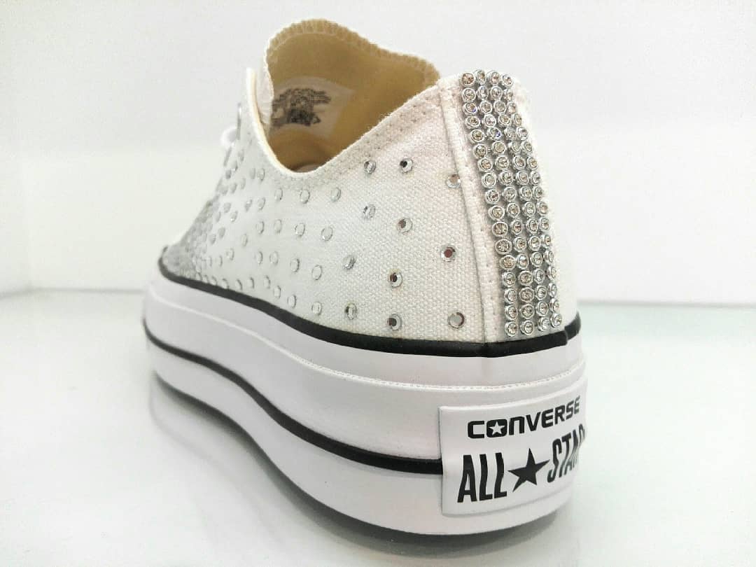 Converse All Star Strass Platform Basse Sposa Bianco Optical White - immagine 2